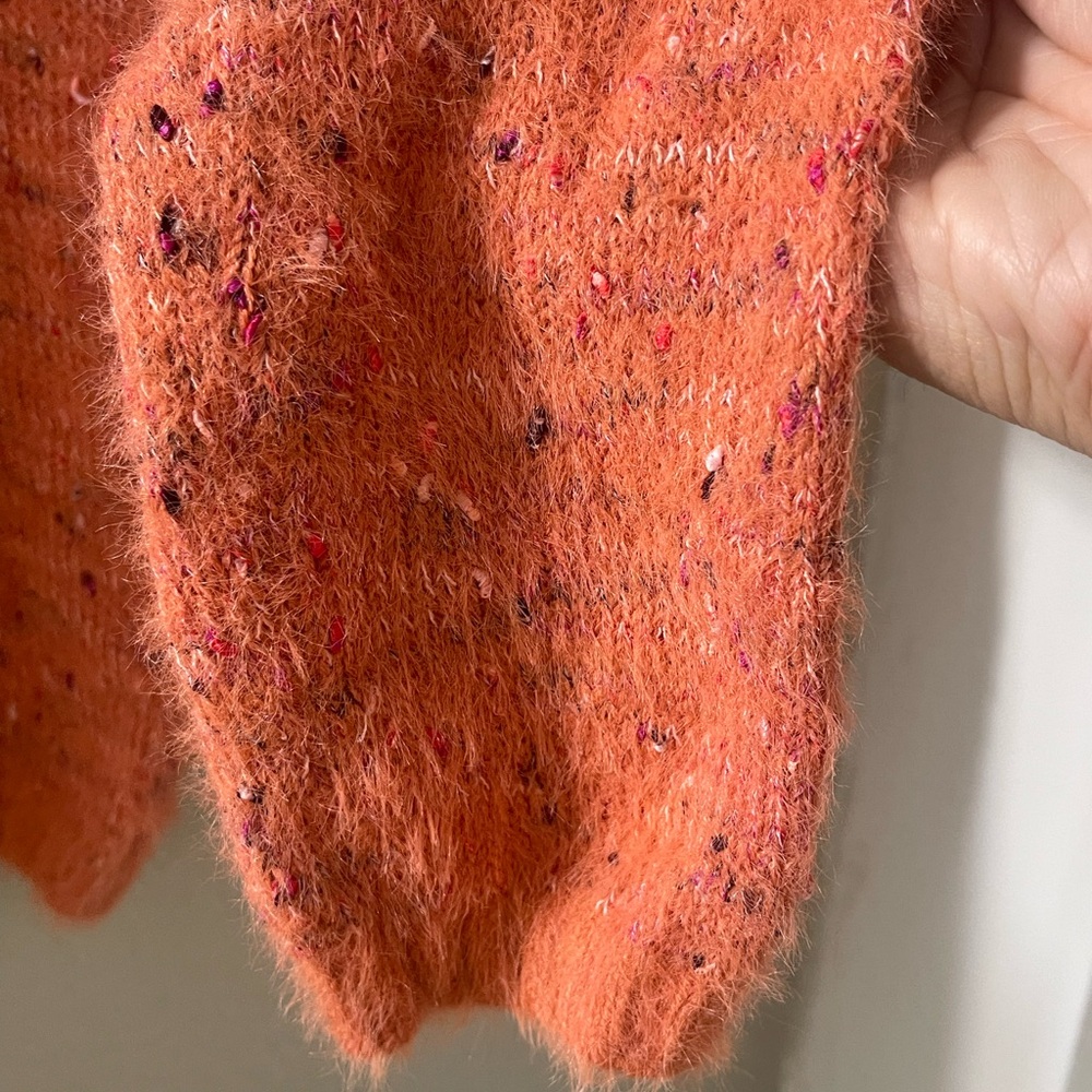 Wild Fable Women’s Cozy Cropped V-Neck Speckled Sweater in Orange XS - Picture 4 of 8